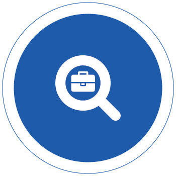 Search icon with brief case