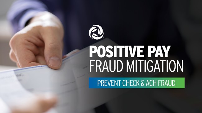 Peoples Bank icon. Positive Pay Fraud Mitigation. Prevent check and ACH Fraud.