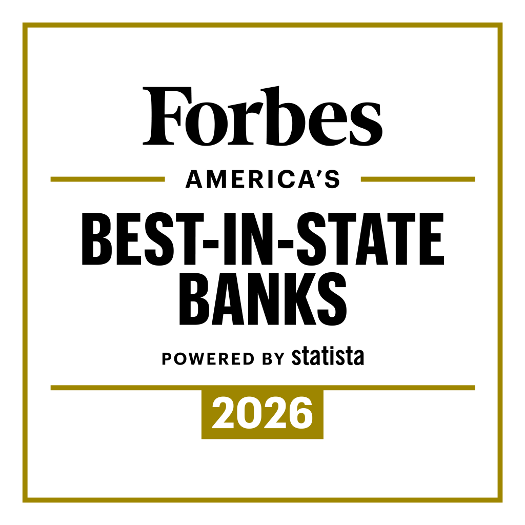 Forbes America's Best-in-State Banks logo. Powered by statista 2026.