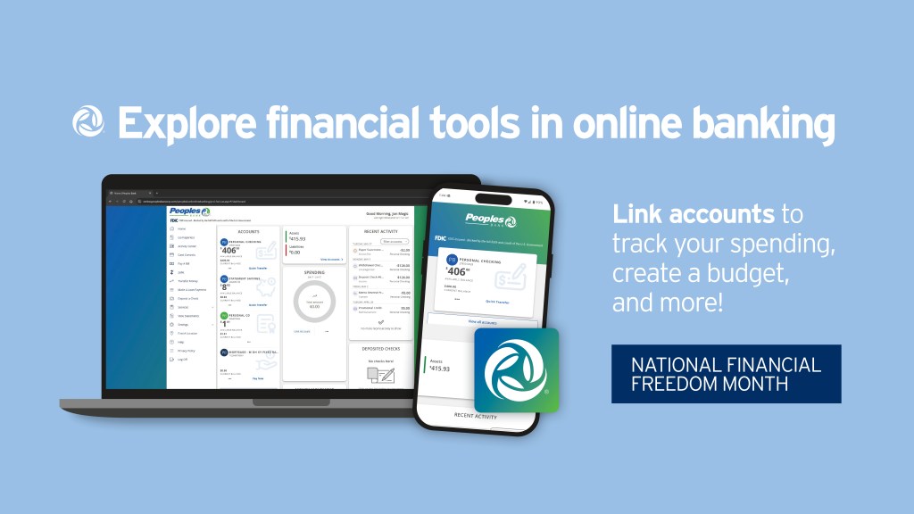 Explore financial tools in online banking. Link accounts to track your spending, create a budget, and more during National Financial Freedom Month.