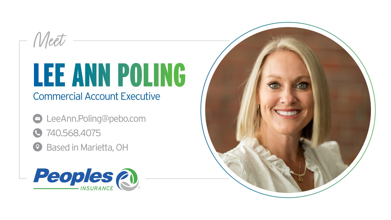 Meet Lee Ann Poling, Commercial Account Executive, based in Marietta, Ohio. Email LeeAnn.Poling@pebo.com, call 740.568.4075.